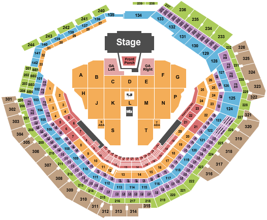 Globe Life Field Noah Kahan Seating Chart